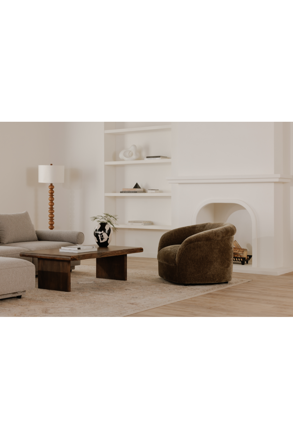 Modern European furniture - Velvet Rolled-Arm Lounge Chair - www.oroa.com
