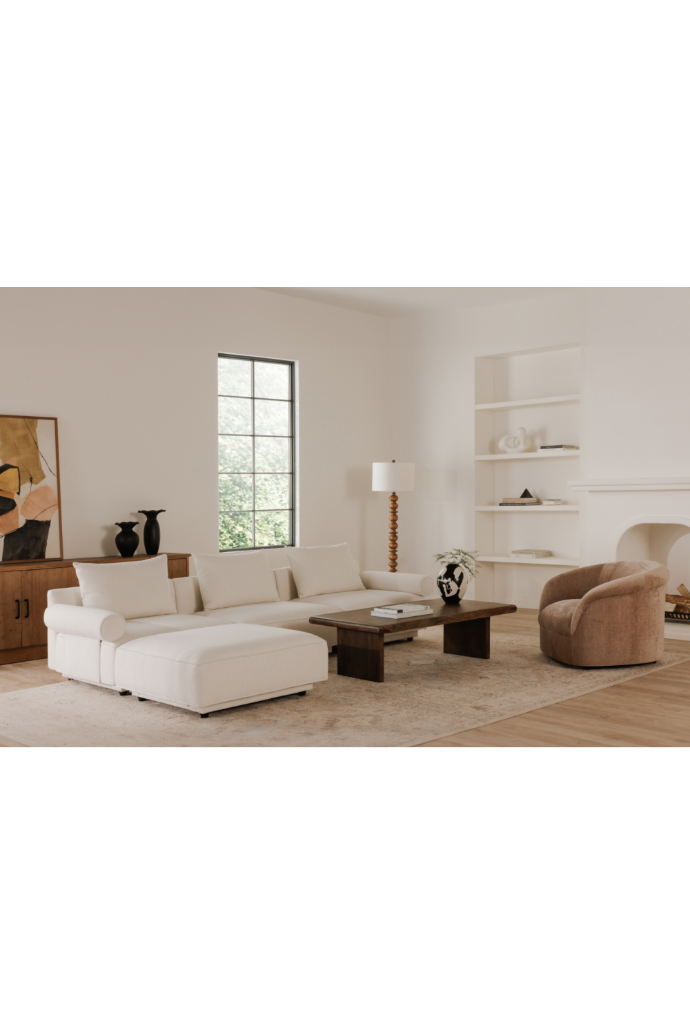 Modern European furniture - Velvet Rolled-Arm Lounge Chair - www.oroa.com