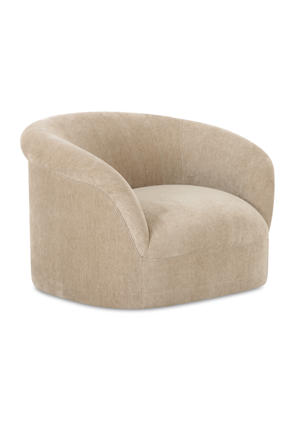 Velvet Rolled-Arm Lounge Chair | Novi Living Thora | Oroa.com