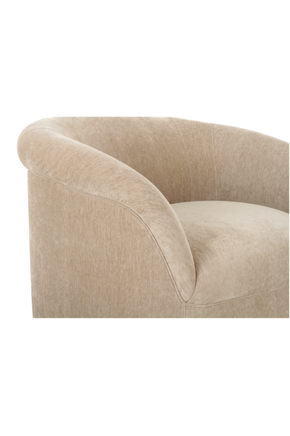 Velvet Rolled-Arm Lounge Chair | Novi Living Thora | Oroa.com