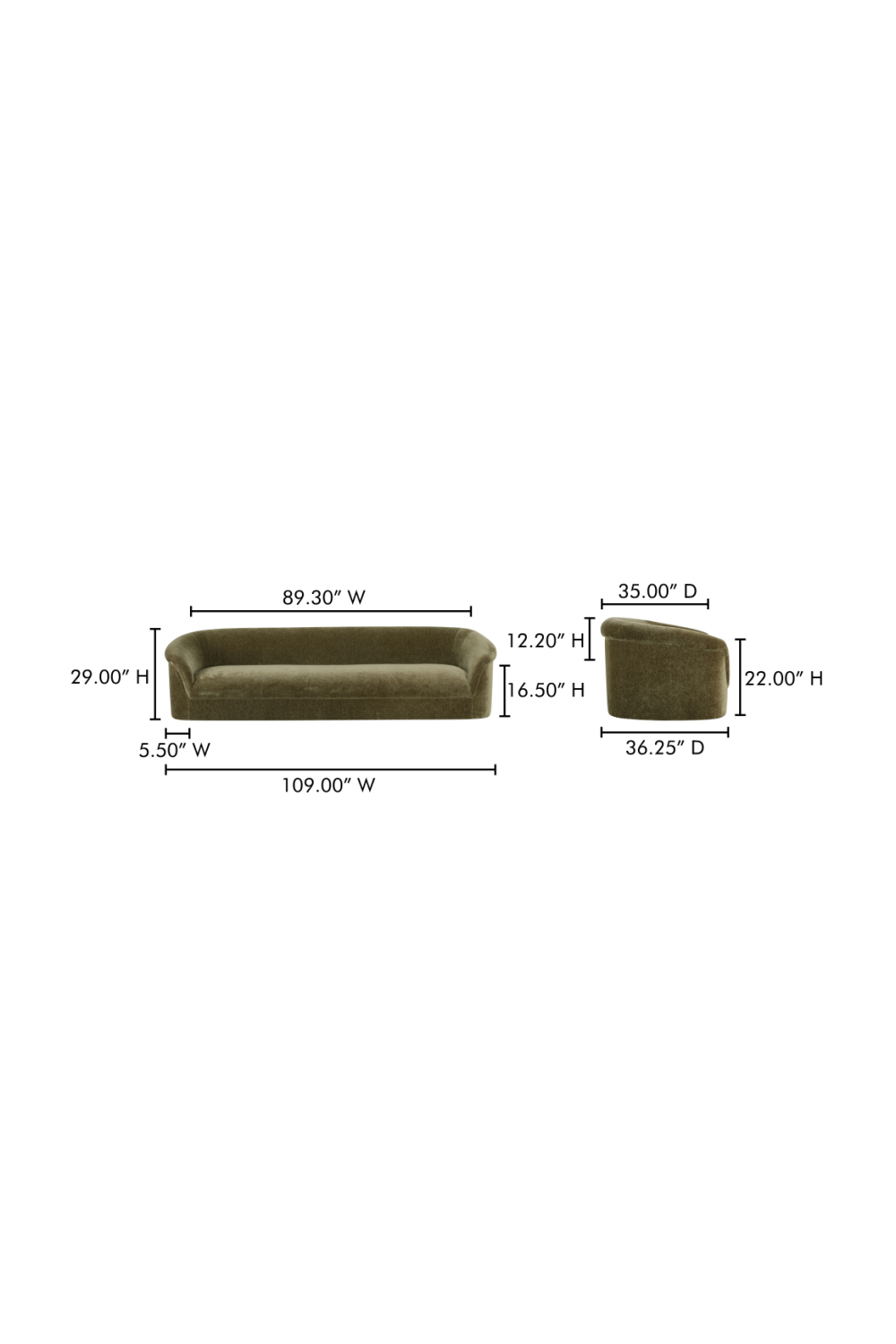 Textured Velvet Sofa | Novi Living Thora | Oroa.com