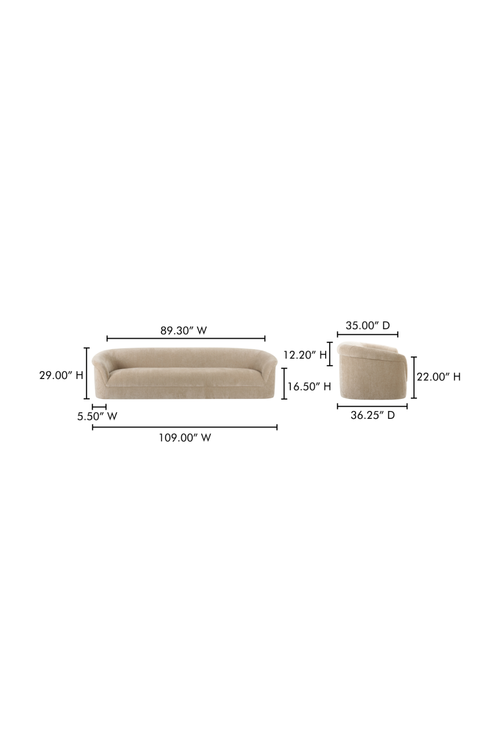 Textured Velvet Sofa | Novi Living Thora - www.oroa.com