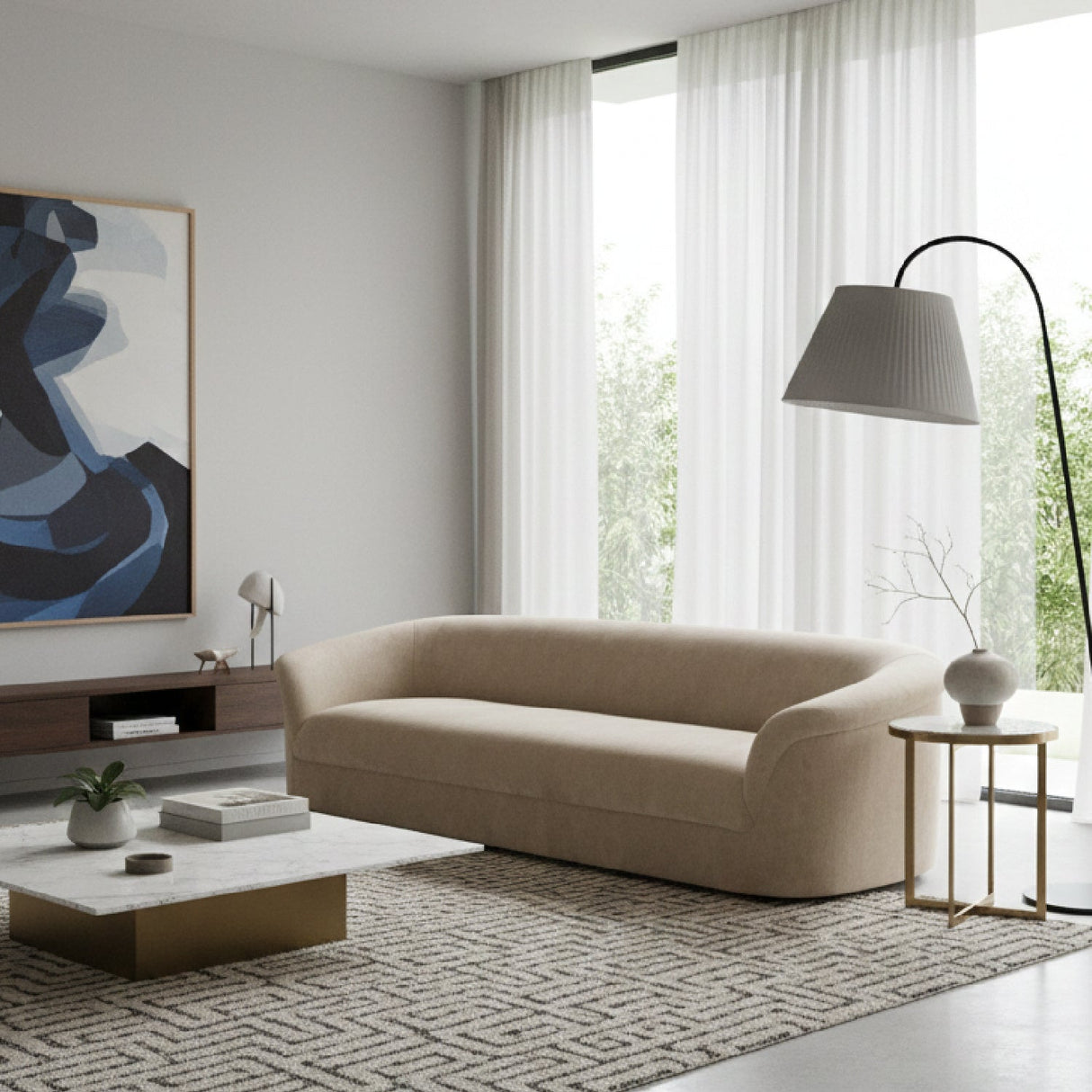 Textured Velvet Sofa | Novi Living Thora - www.oroa.com