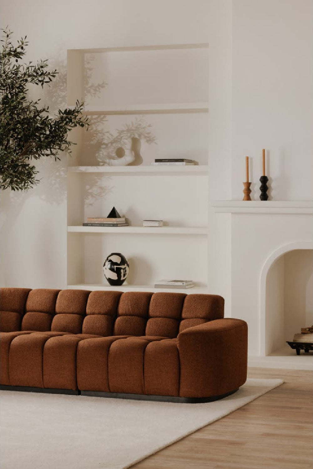 Modern European furniture - Square-Tufted L-Shaped Sectional Sofa - www.oroa.com