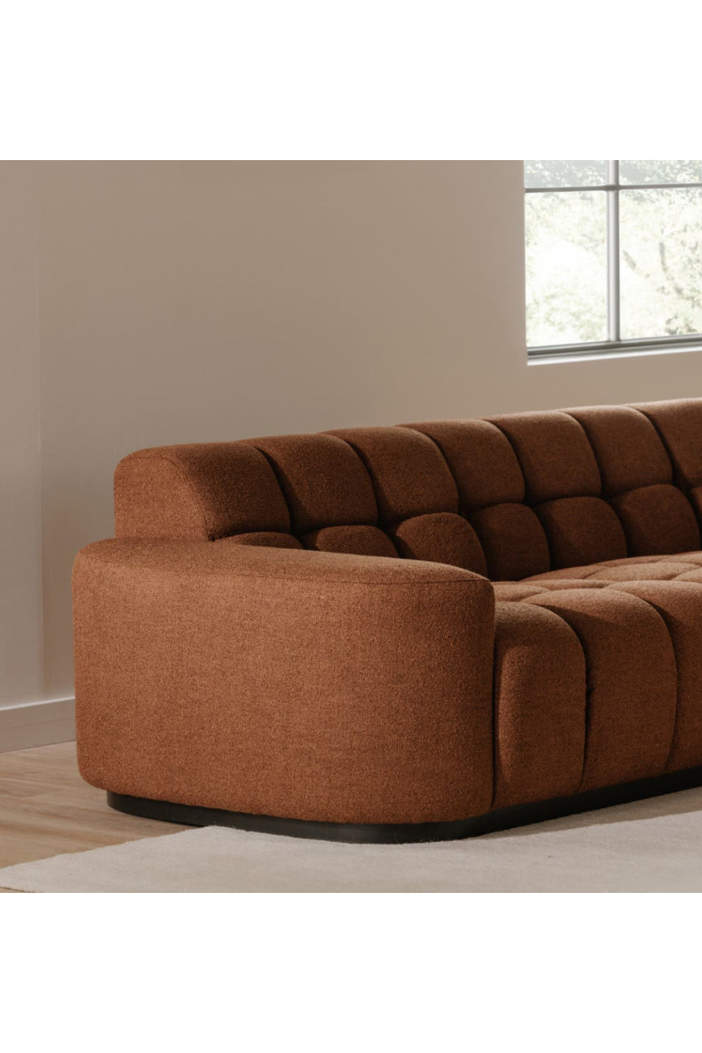 Modern European furniture - Square-Tufted L-Shaped Sectional Sofa - www.oroa.com