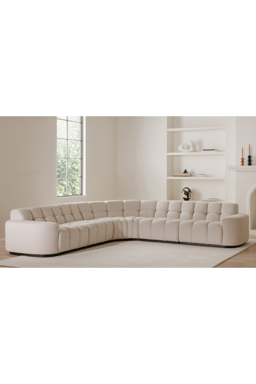 Modern European furniture - Square-Tufted L-Shaped Sectional Sofa - www.oroa.com