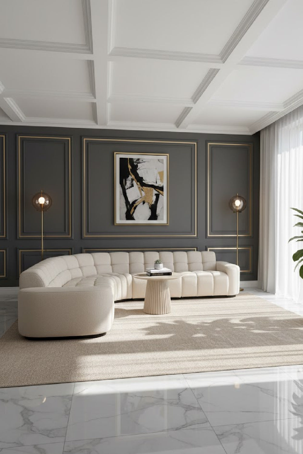 Modern European furniture - Square-Tufted L-Shaped Sectional Sofa - www.oroa.com | Oroa.com