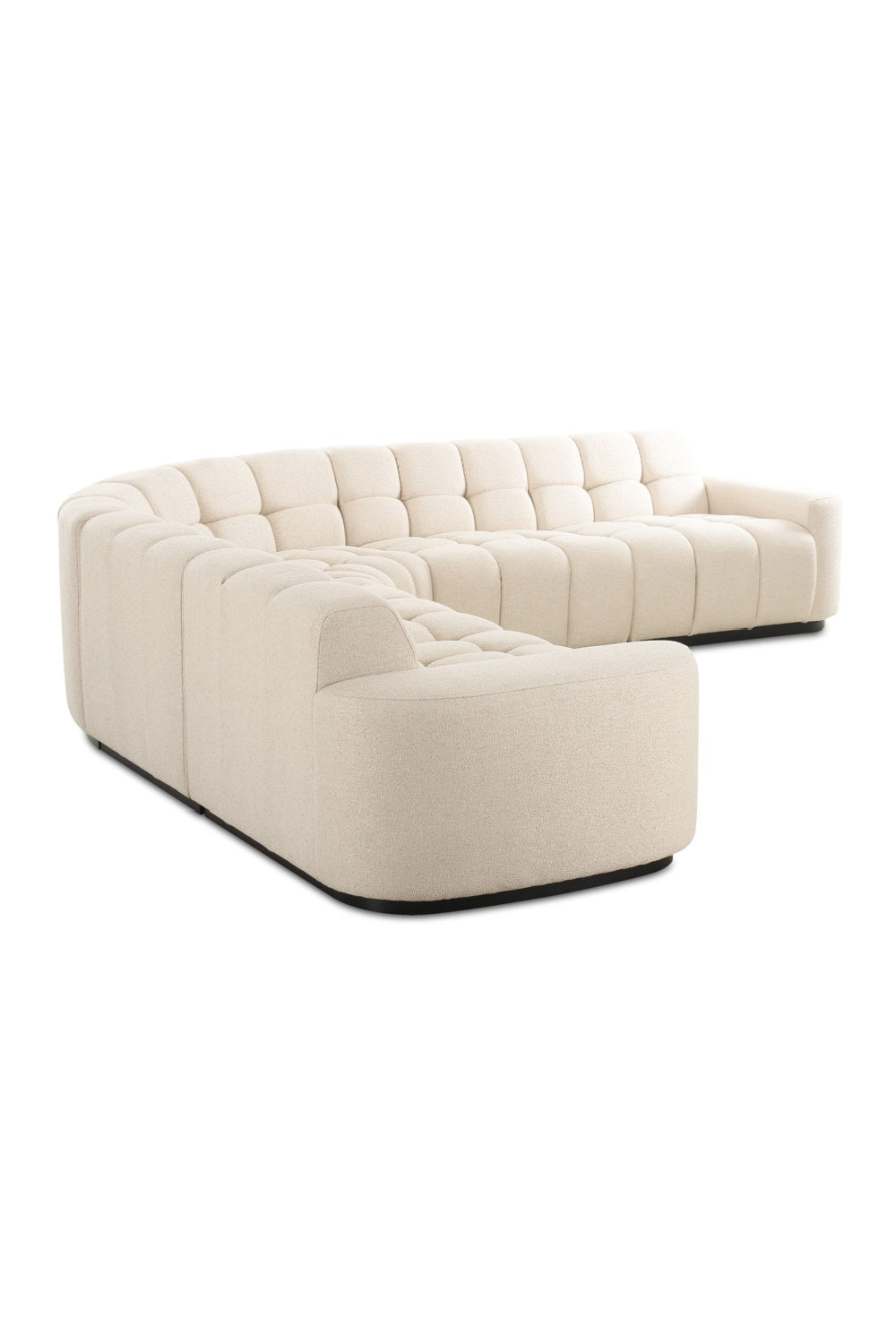 Modern European furniture - Square-Tufted L-Shaped Sectional Sofa - www.oroa.com