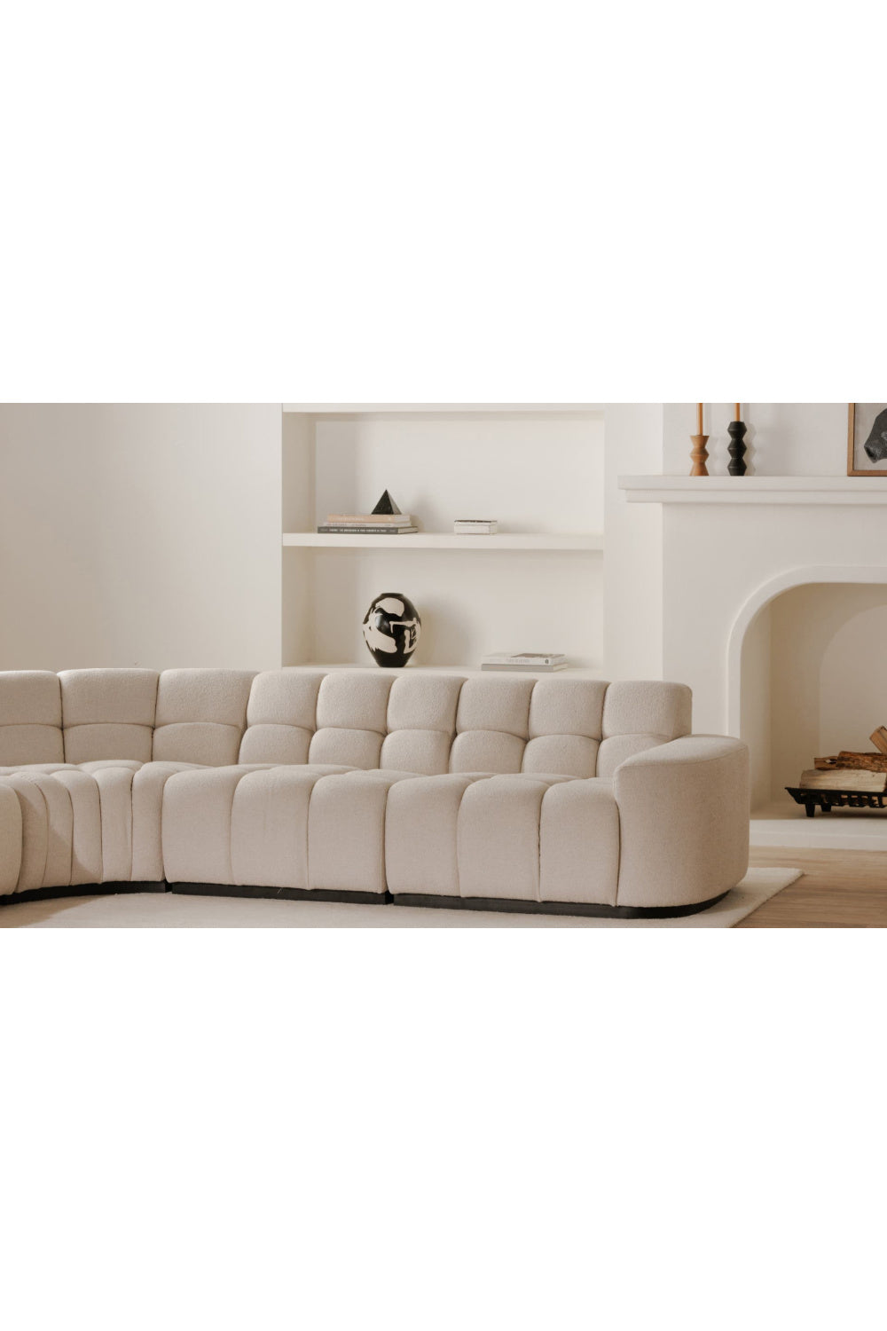 Modern European furniture - Square-Tufted L-Shaped Sectional Sofa - www.oroa.com