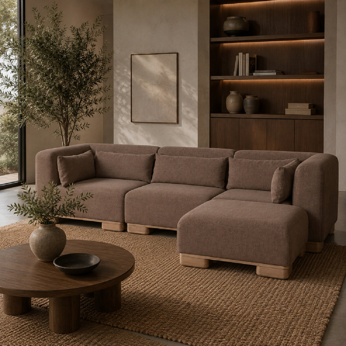 Modern European furniture - Modern Scandinavian Modular Sofa with Ottoman - www.oroa.com