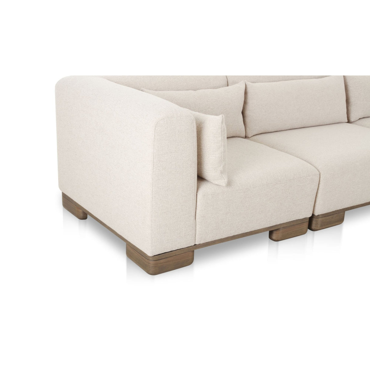 Modern European furniture - Beige L-Shaped Modular Sofa - www.oroa.com