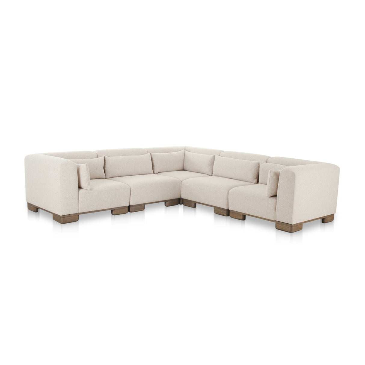 Modern European furniture - Beige L-Shaped Modular Sofa - www.oroa.com
