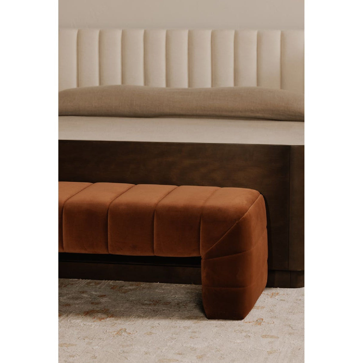 Modern European furniture - Channel Upholstered Bench - www.oroa.com