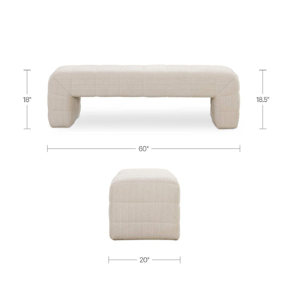 Modern European furniture - Channel Upholstered Bench - www.oroa.com