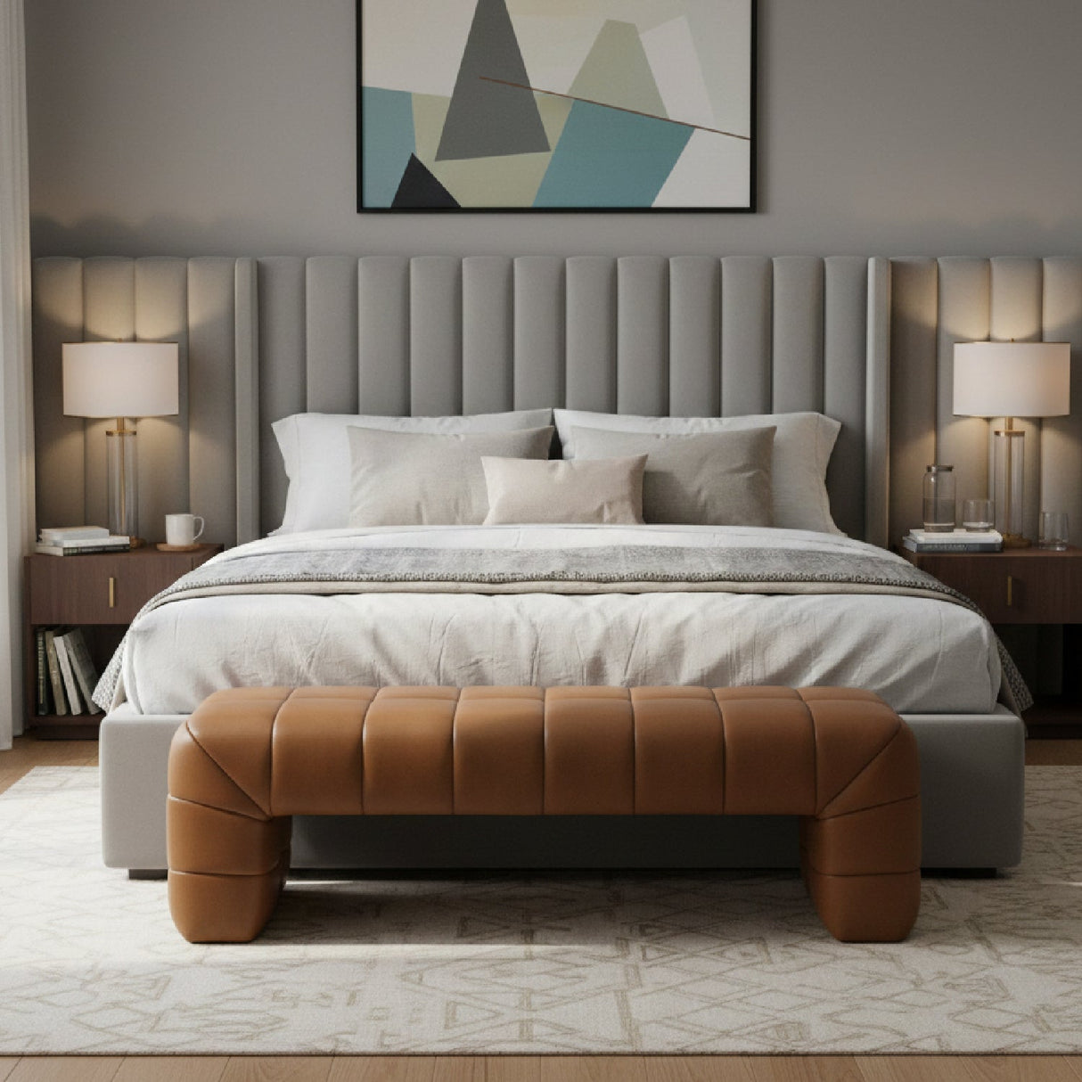 Modern European furniture - Channel Upholstered Bench - www.oroa.com