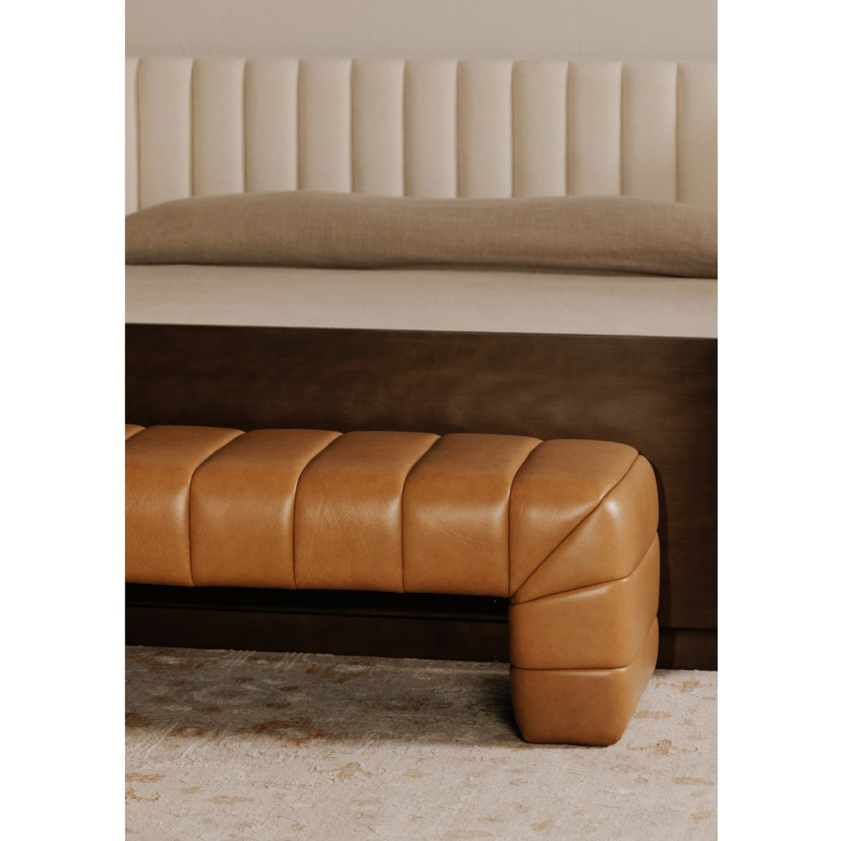 Modern European furniture - Channel Upholstered Bench - www.oroa.com