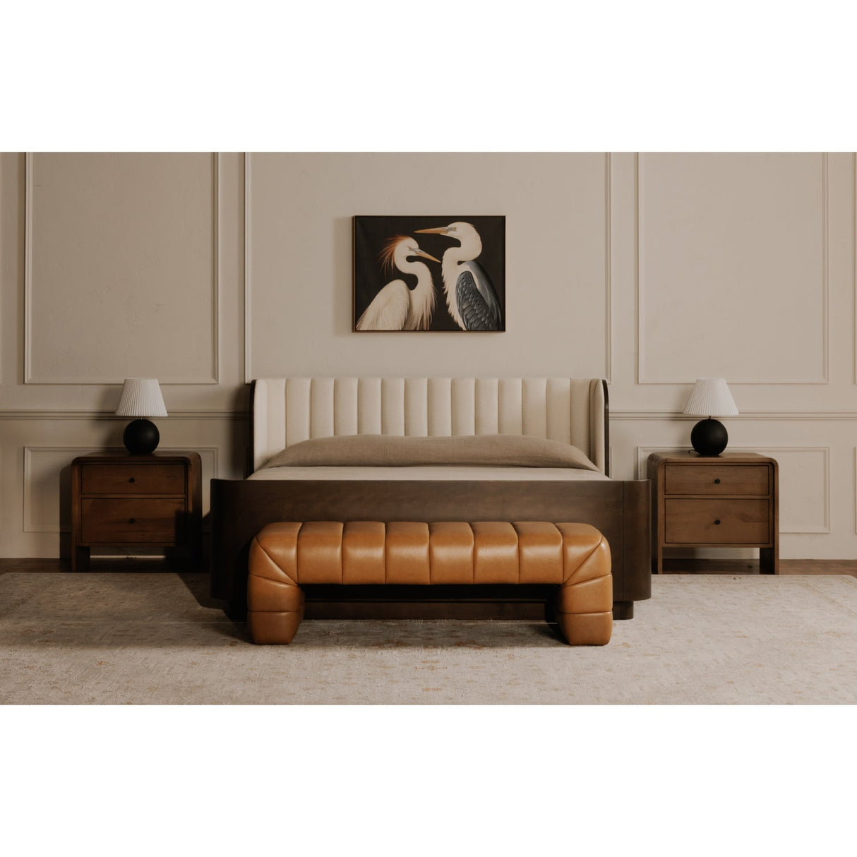 Modern European furniture - Channel Upholstered Bench - www.oroa.com