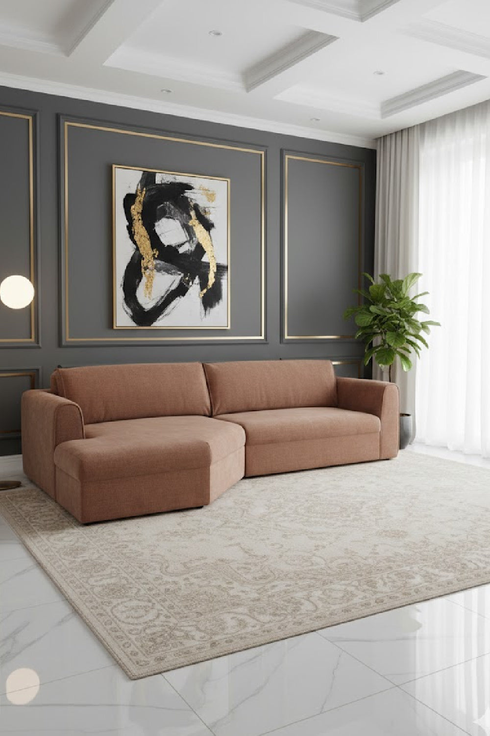 Modern European furniture - Weave Fabric Sectional Sofa - www.oroa.com