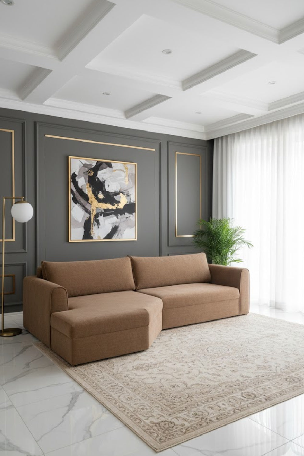 Modern European furniture - Weave Fabric Sectional Sofa - www.oroa.com