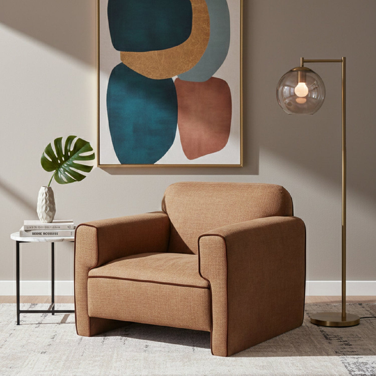 Modern European furniture - Rolled-Arm Accent Chair - www.oroa.com