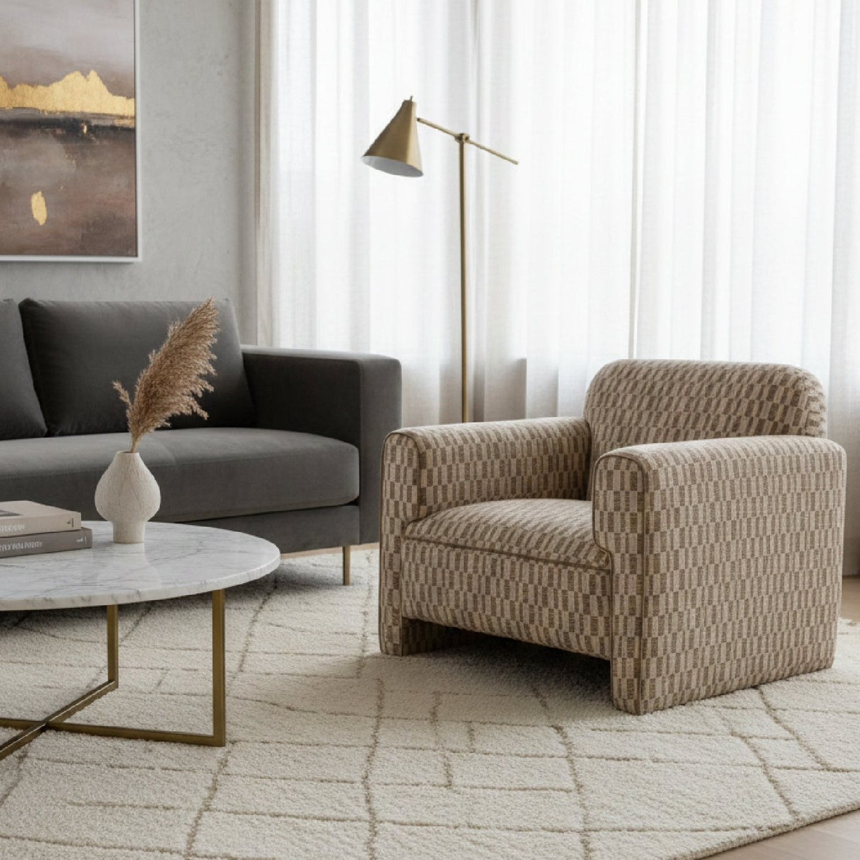 Modern European furniture - Rolled-Arm Accent Chair - www.oroa.com