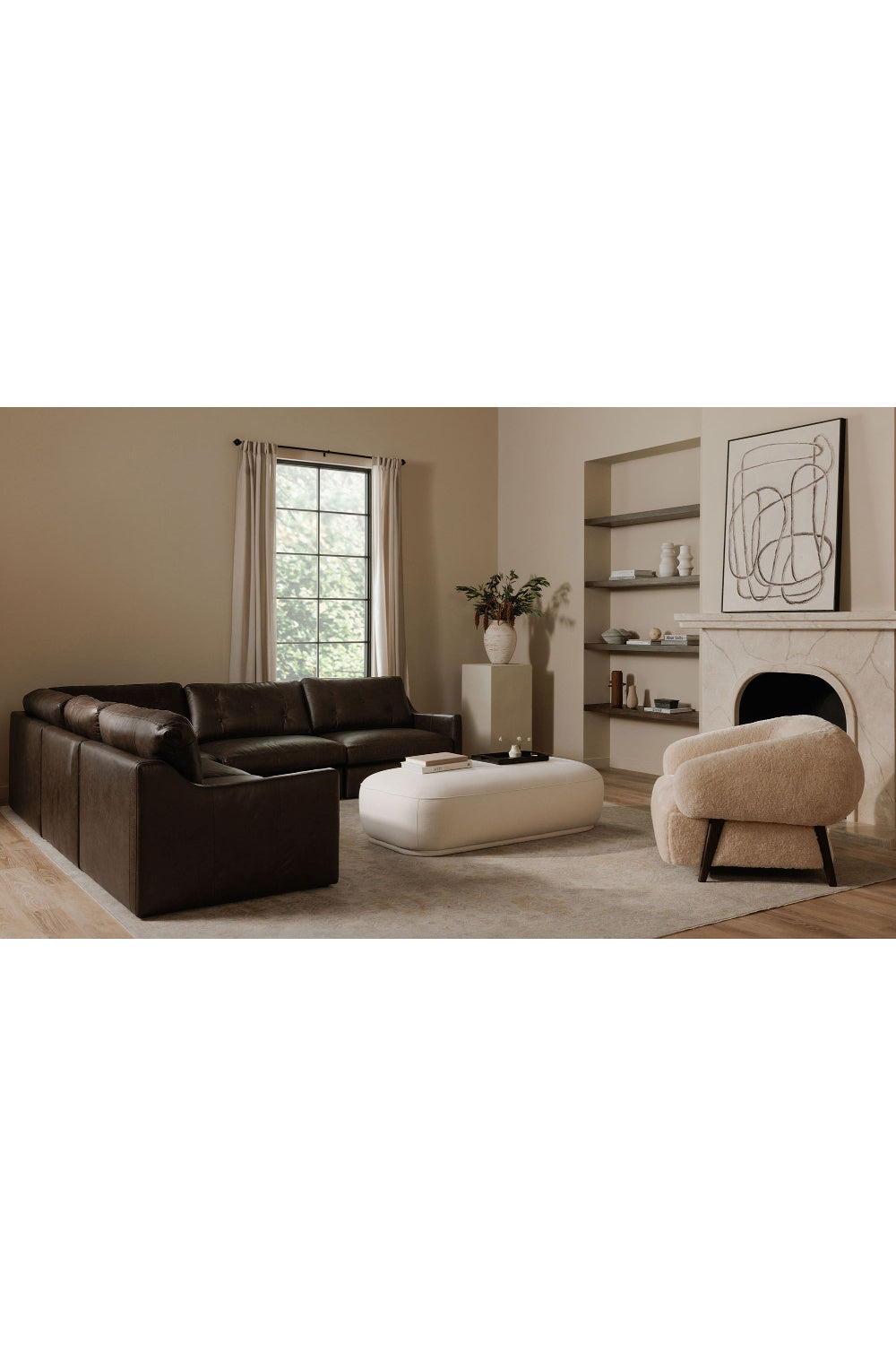 Modern European furniture - Cream Fur Lounge Chair - www.oroa.com