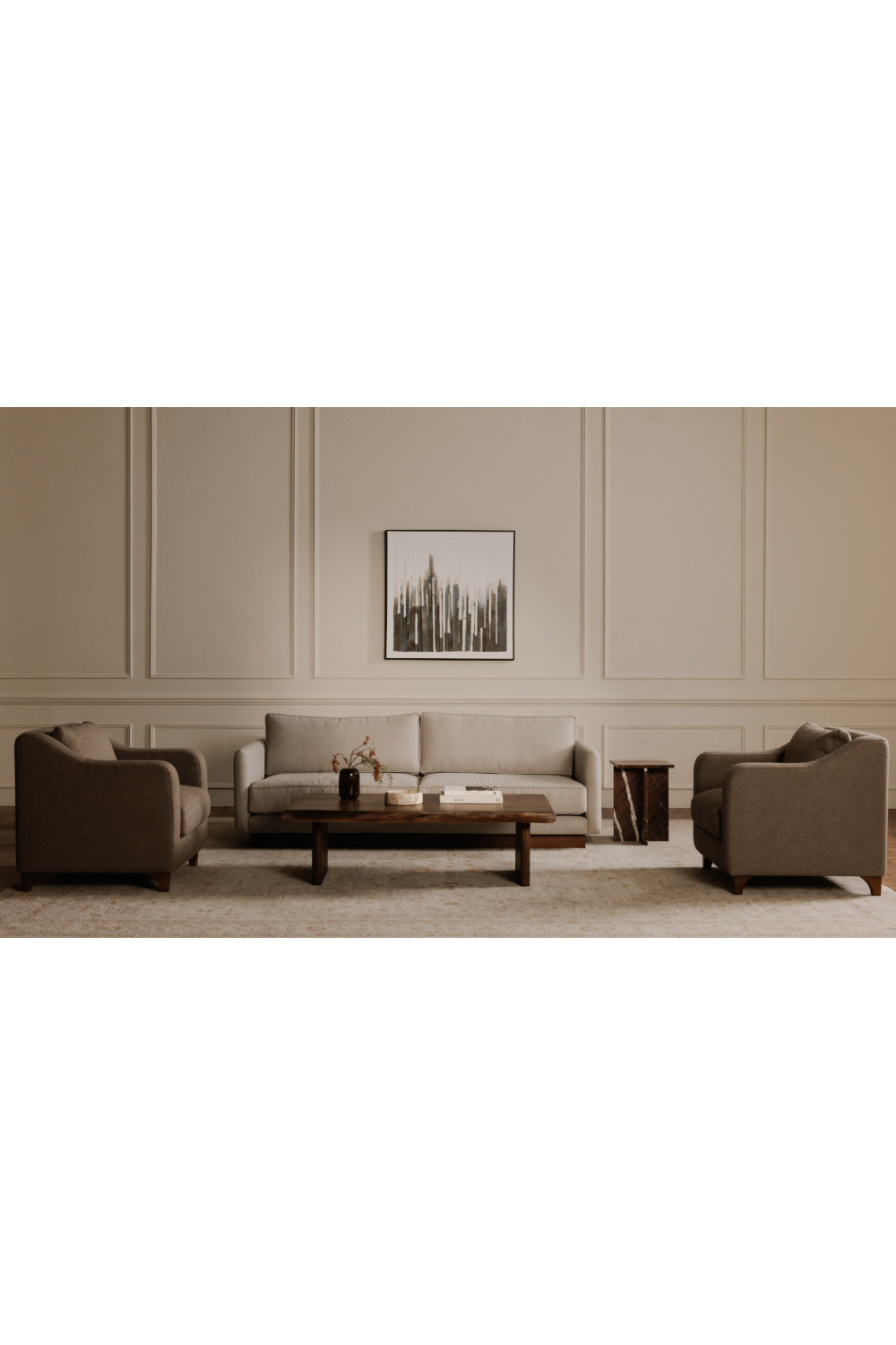Modern European furniture - Textured Boucle Accent Chair - www.oroa.com