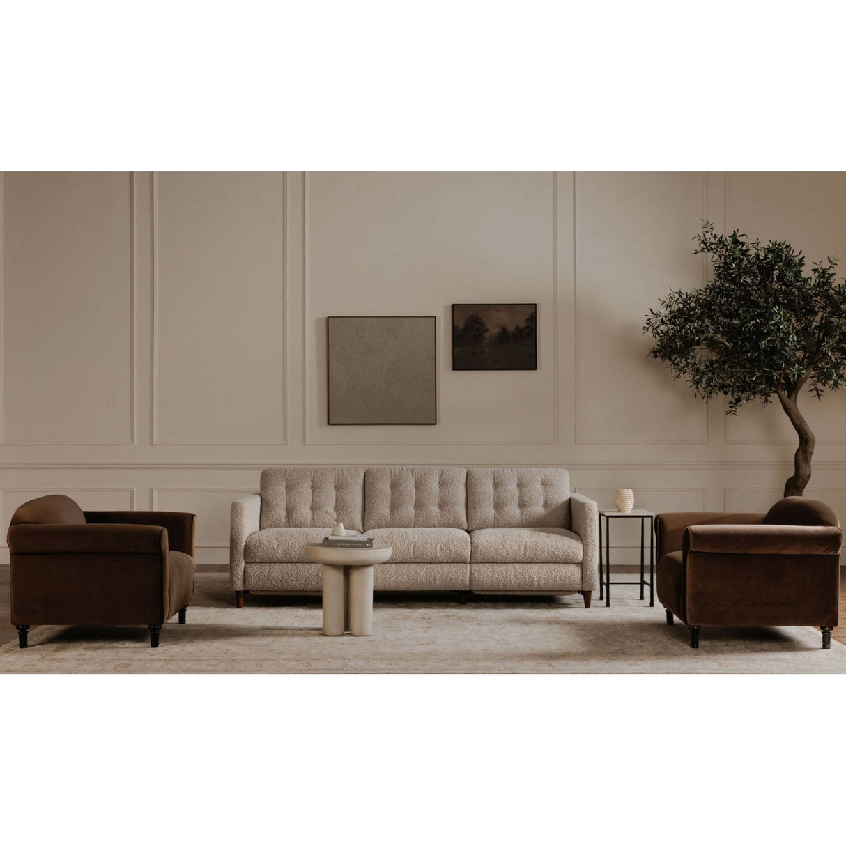 Modern European furniture - Mohair Inspired Rolled-Arm Accent Chair - www.oroa.com