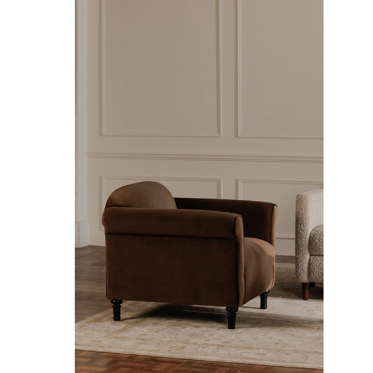 Modern European furniture - Mohair Inspired Rolled-Arm Accent Chair - www.oroa.com | Oroa.com