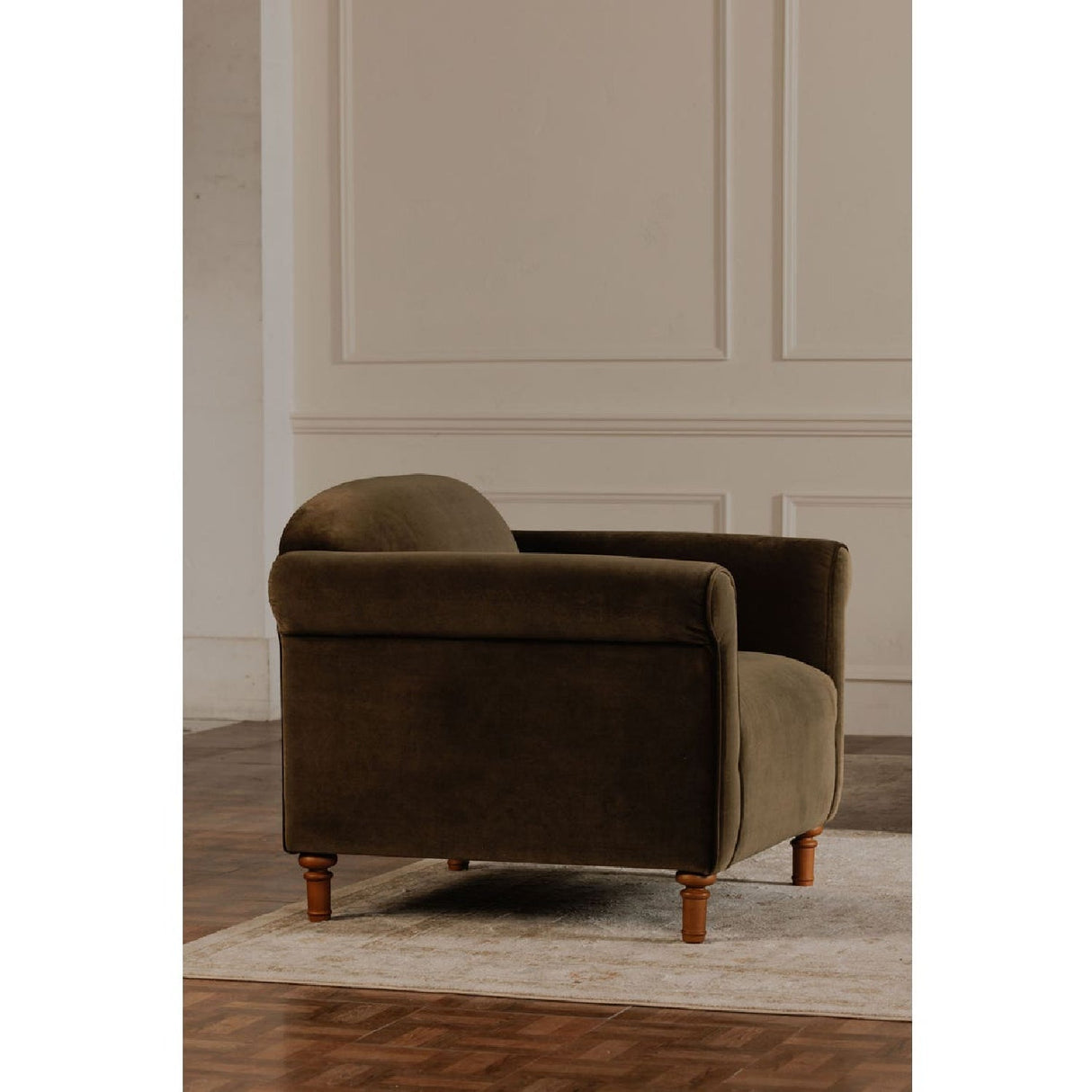 Modern European furniture - Mohair Inspired Rolled-Arm Accent Chair - www.oroa.com