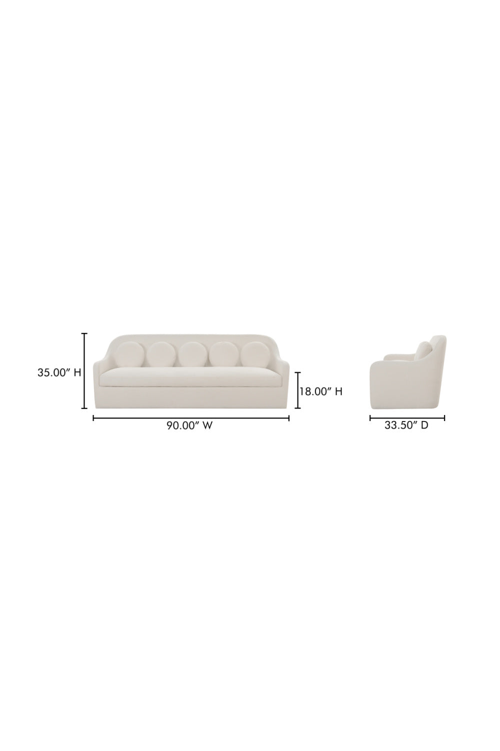 Curved Back Upholstered Sofa | Novi Living Rialto | Oroa.com