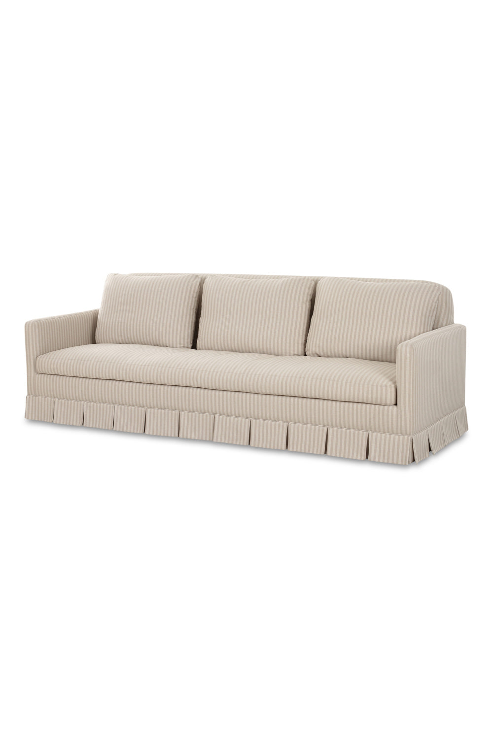 Beige Pleated Skirt Fabric Sofa – Pellicano – front view