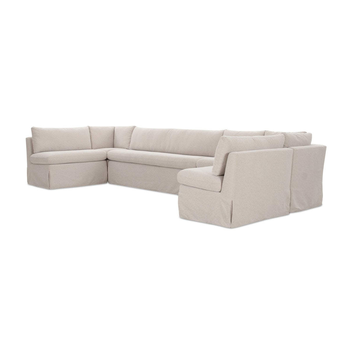 Modern European furniture - Beige U-Shaped Dining Banquette Slipcover L - www.oroa.com