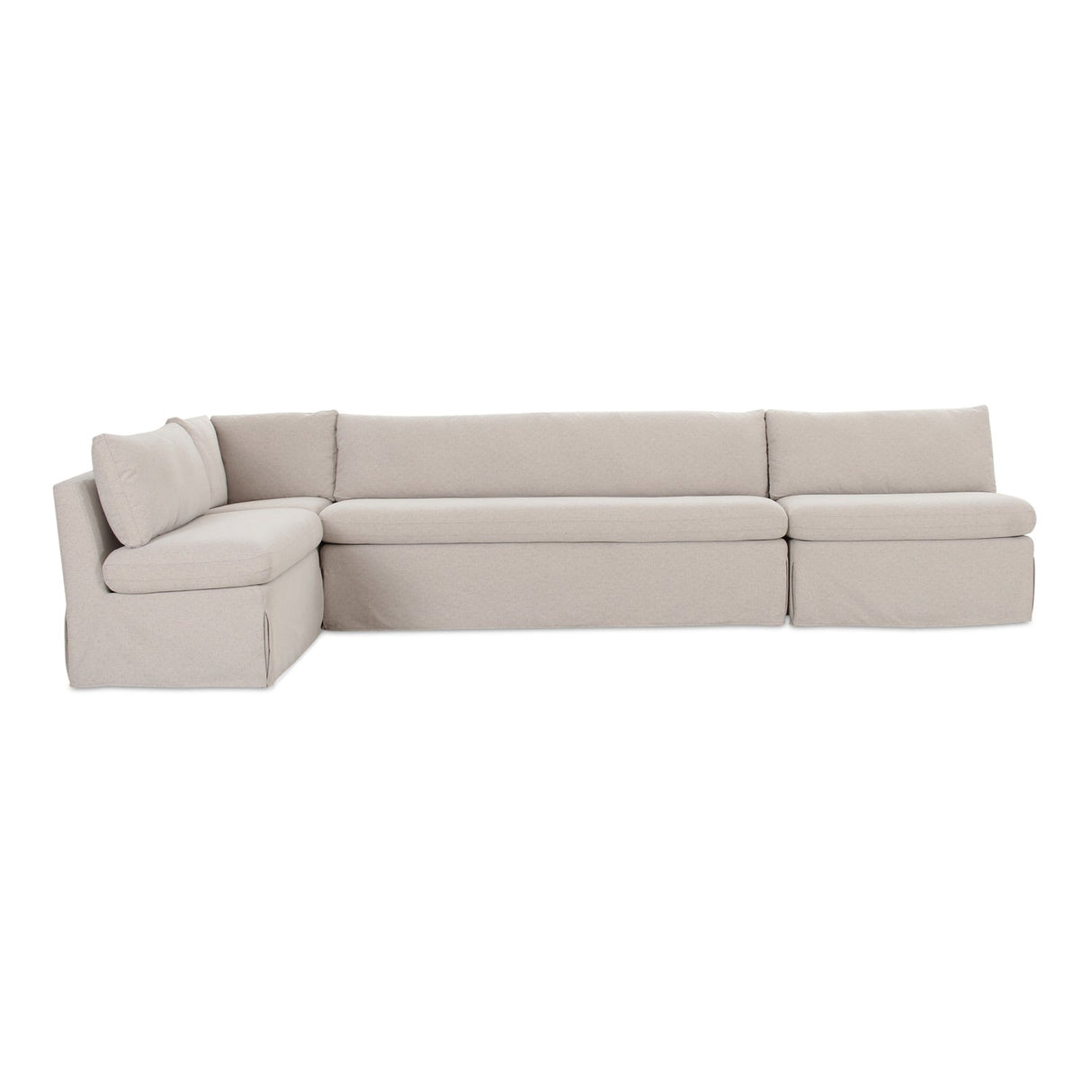Modern European furniture - Beige L-Shaped Dining Banquette Slipcover L - www.oroa.com