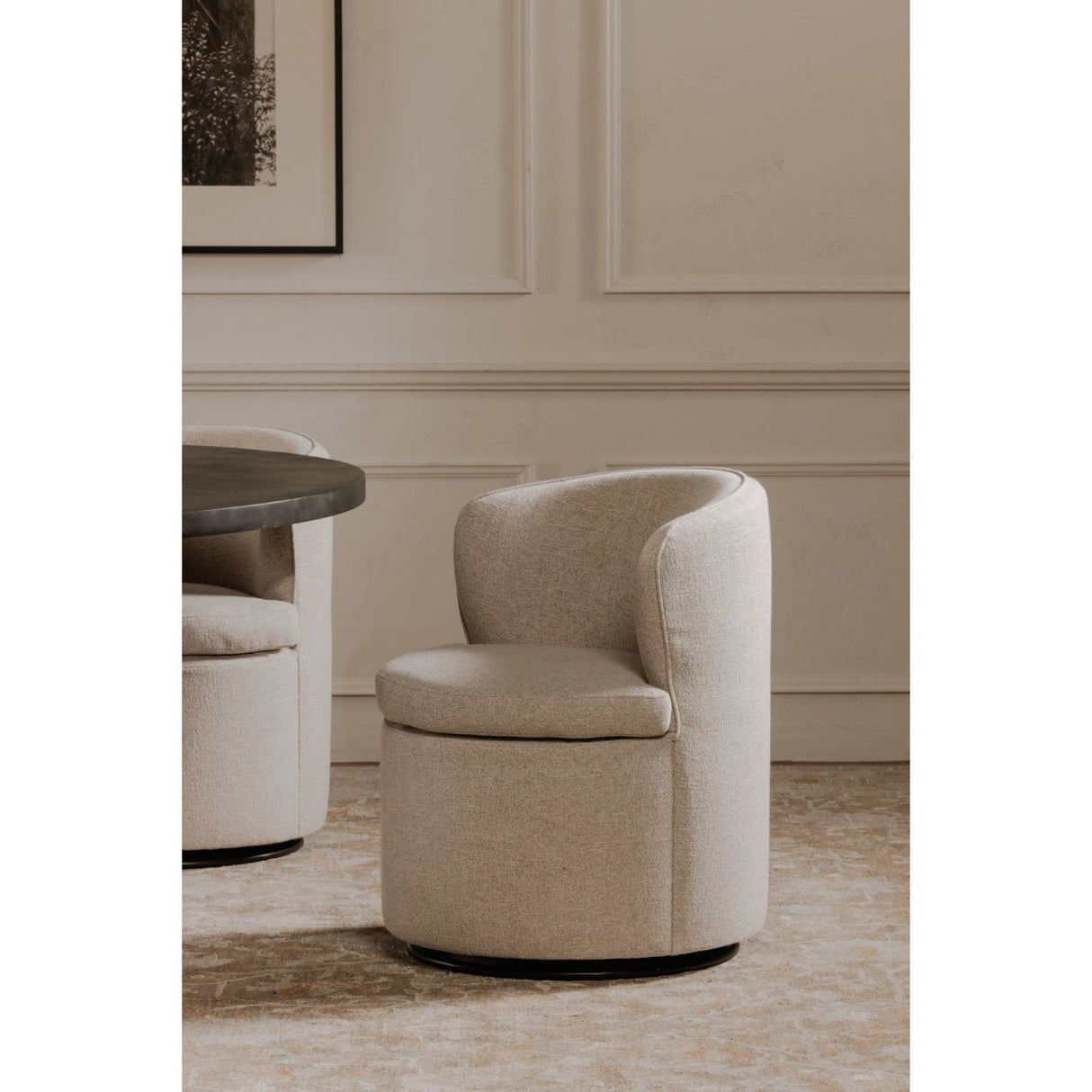 Modern European furniture - Upholstered Swivel Dining Chair - www.oroa.com