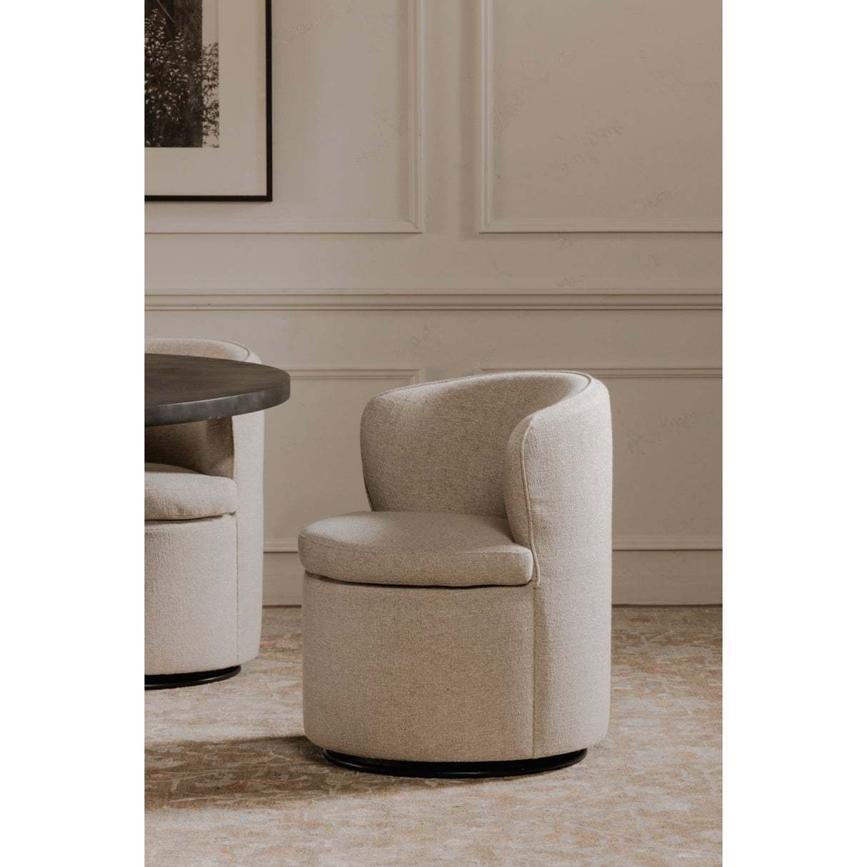 Modern European furniture - Upholstered Swivel Dining Chair - www.oroa.com