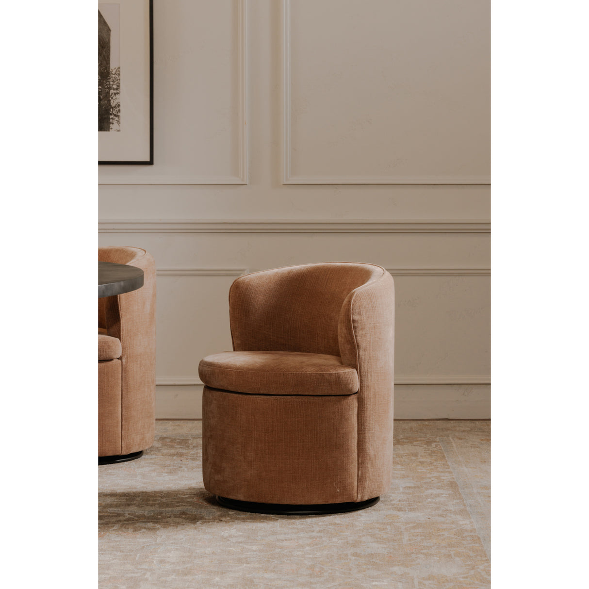 Modern European furniture - Upholstered Swivel Dining Chair - www.oroa.com