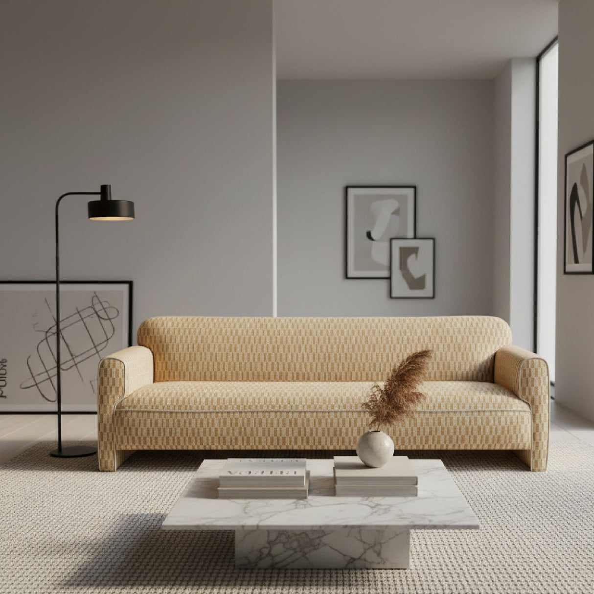 Modern European furniture - Rolled Arm Modern Sofa - www.oroa.com