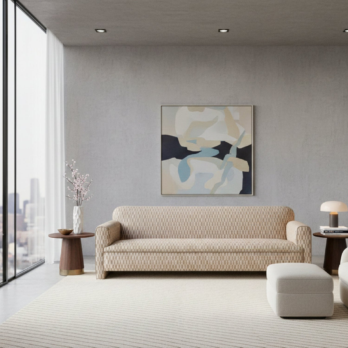 Modern European furniture - Rolled Arm Modern Sofa - www.oroa.com