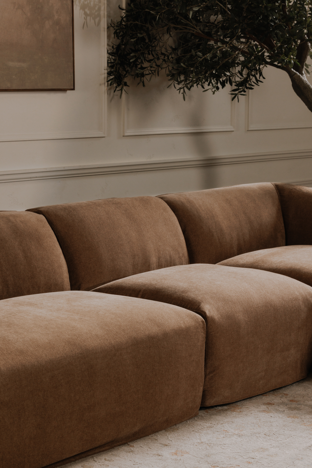 Modern European furniture - Brown Modular Sofa - www.oroa.com