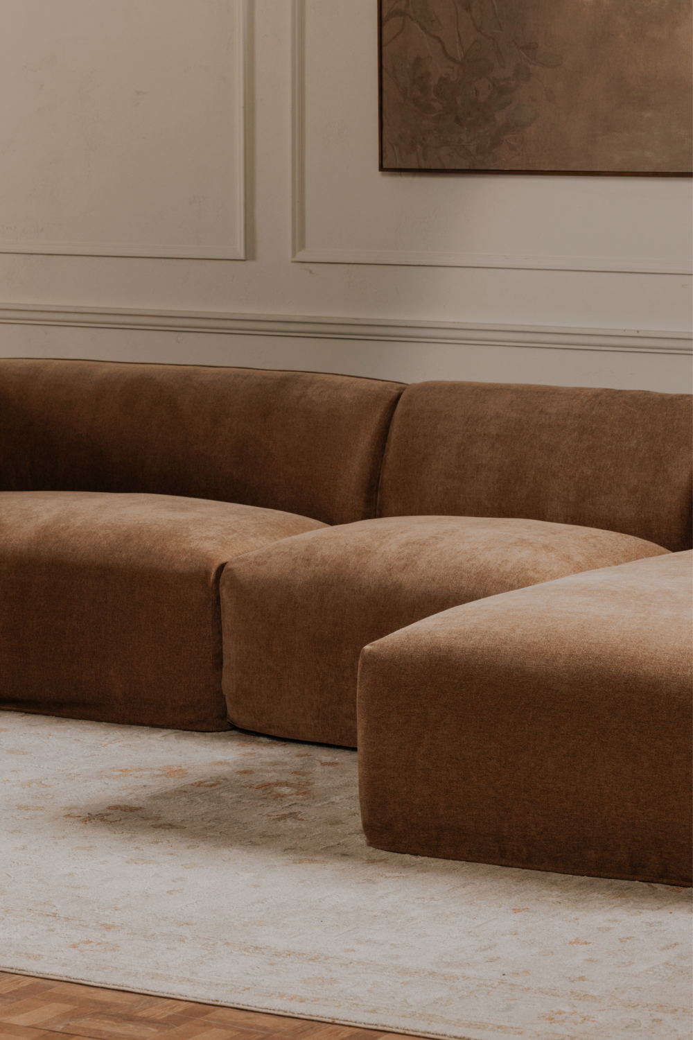 Modern European furniture - Brown Modular Sofa - www.oroa.com