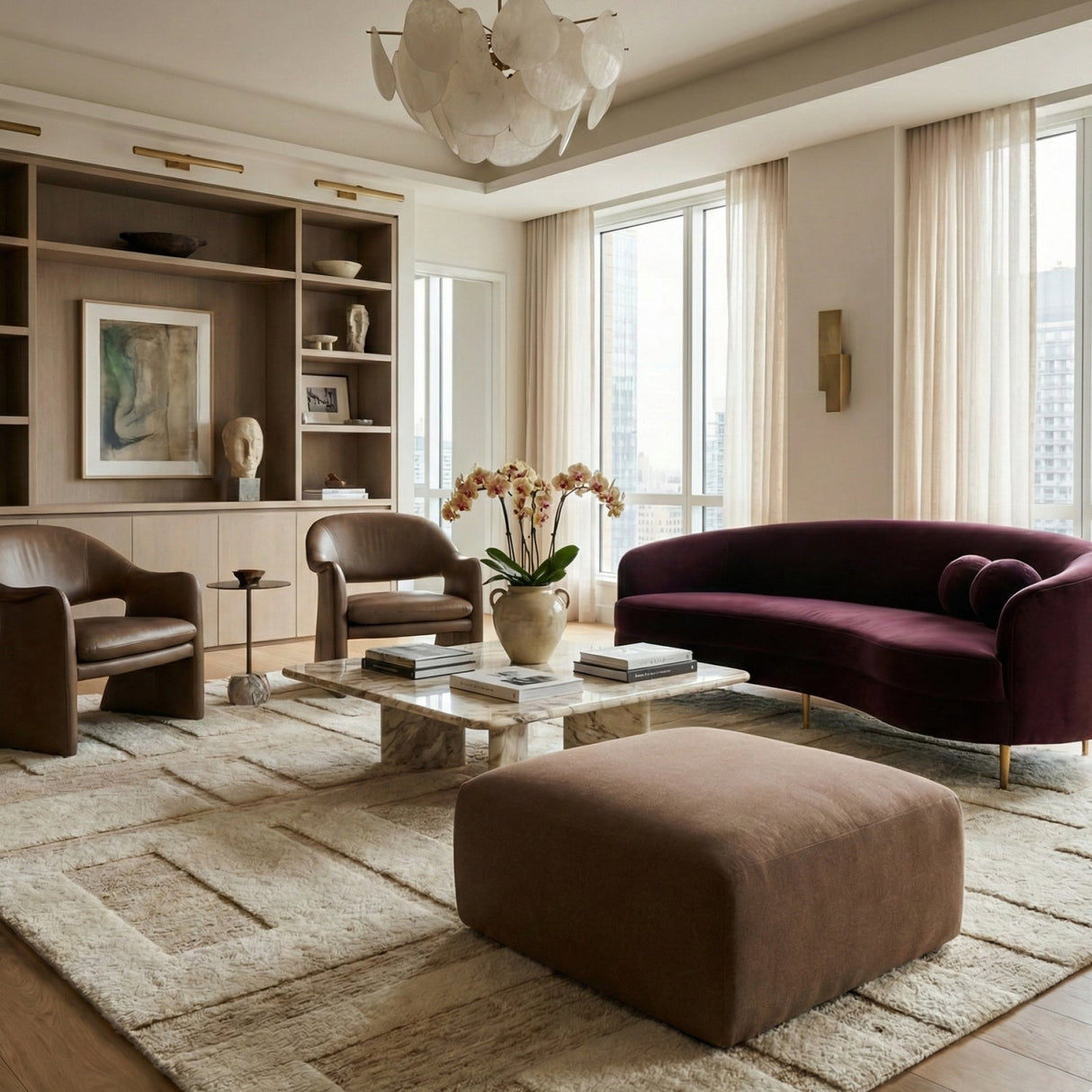 Modern European furniture - minimalist white curved sofa - www.oroa.com