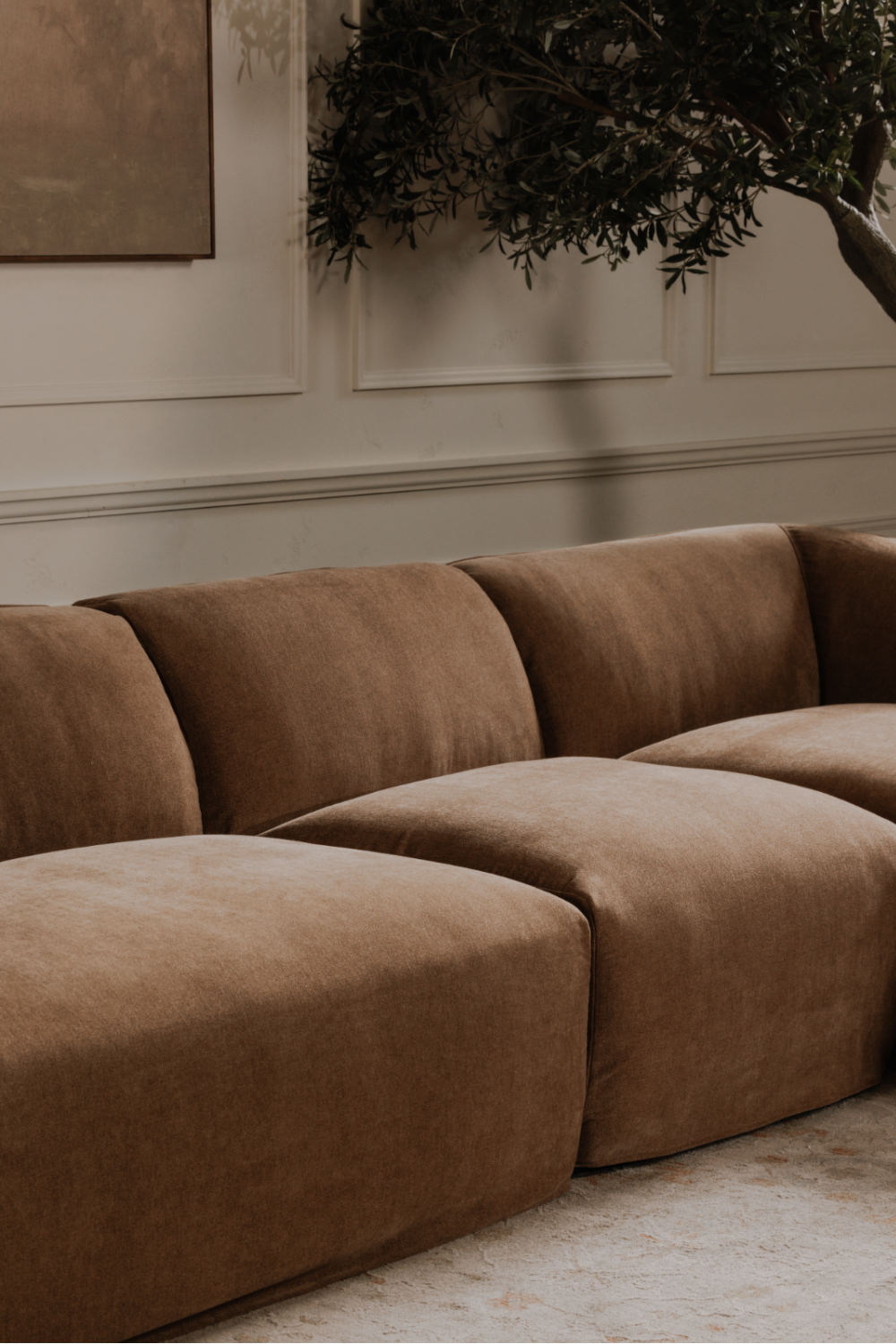 Modern European furniture - Brown Modular Sofa - www.oroa.com