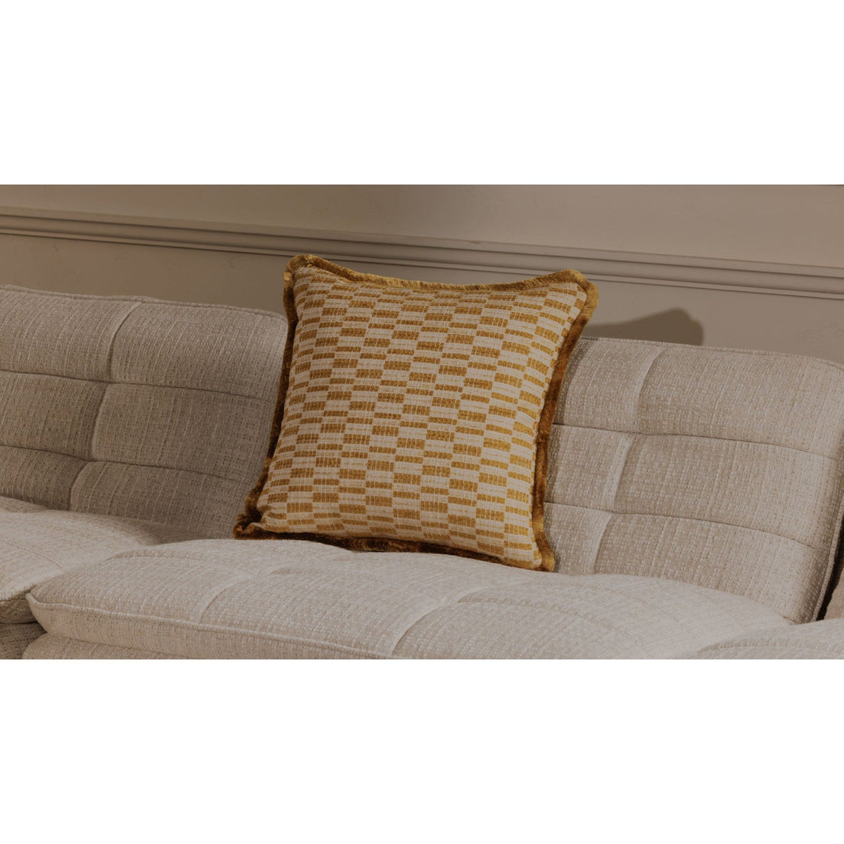 Modern European furniture - Geometric Print Fringed Cushion - www.oroa.com