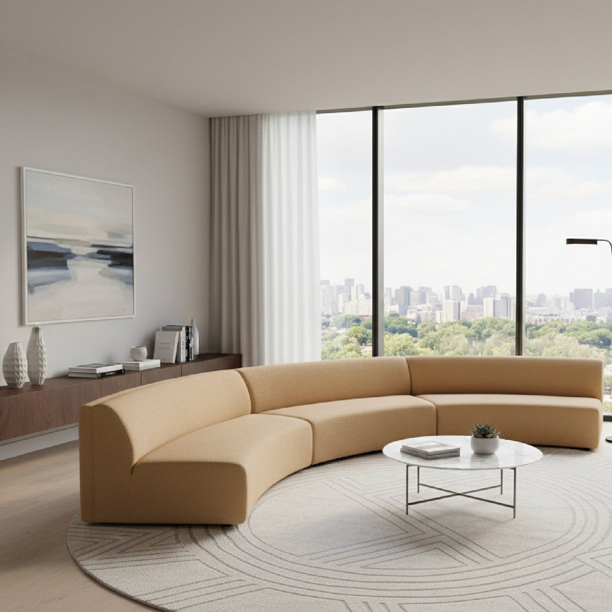 Modern European furniture - Concave 3-Piece Modular Sofa - www.oroa.com