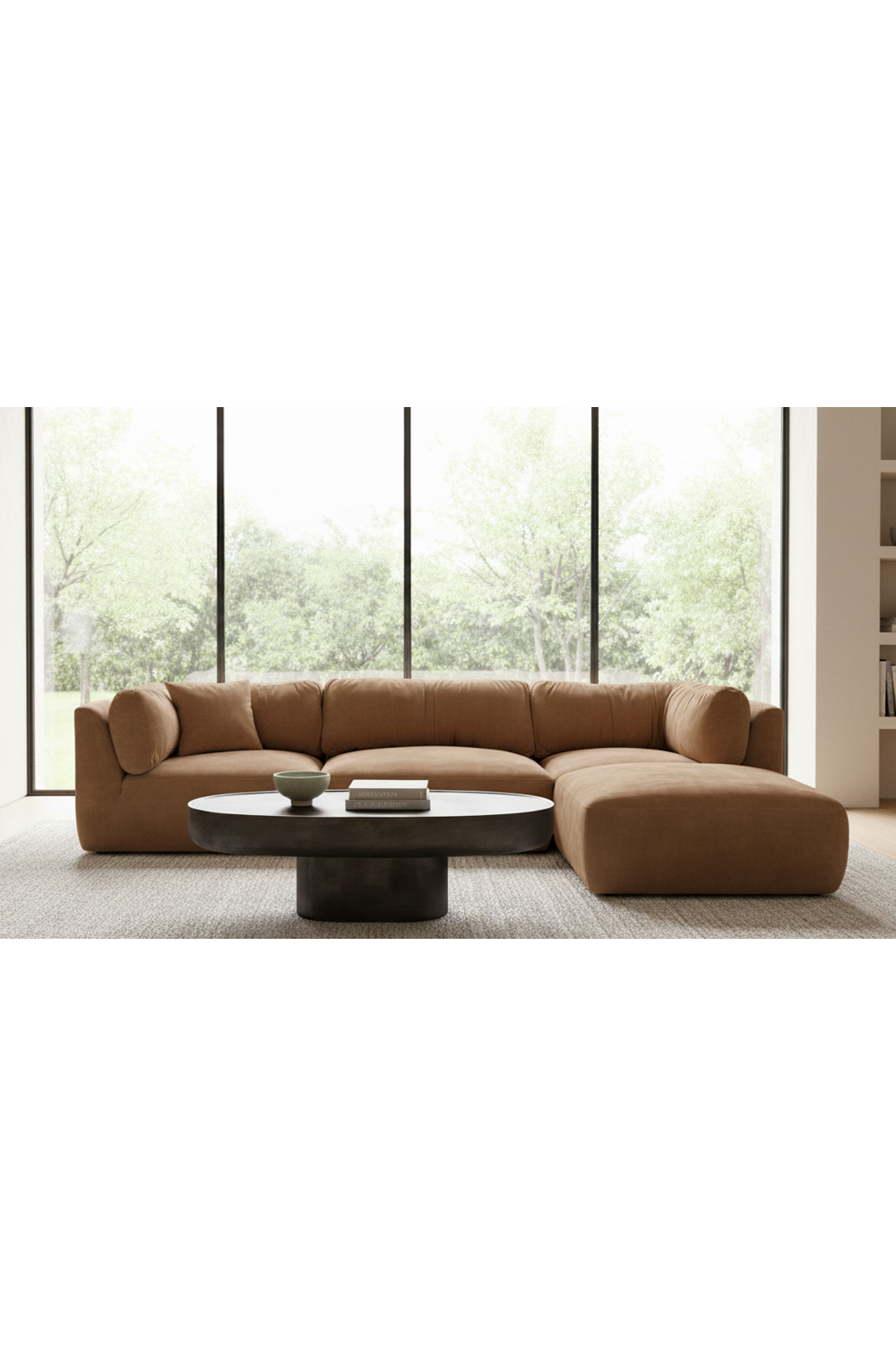 Modern European furniture - Chenille Corner Sofa - www.oroa.com