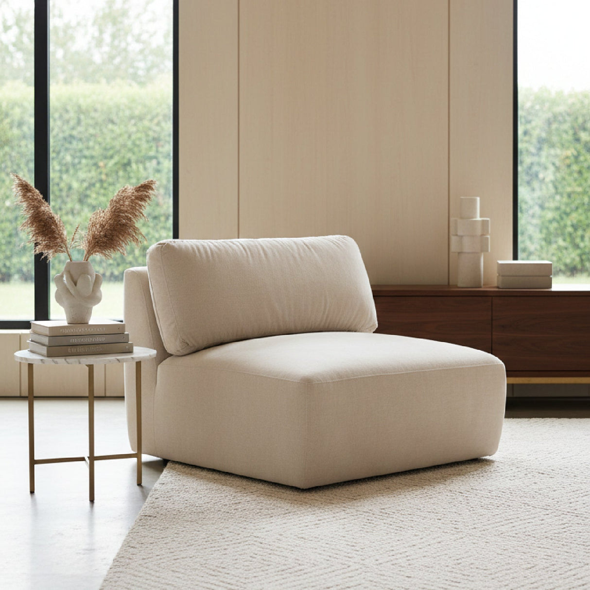 Modern European furniture - Chenille Slipper Chair - www.oroa.com