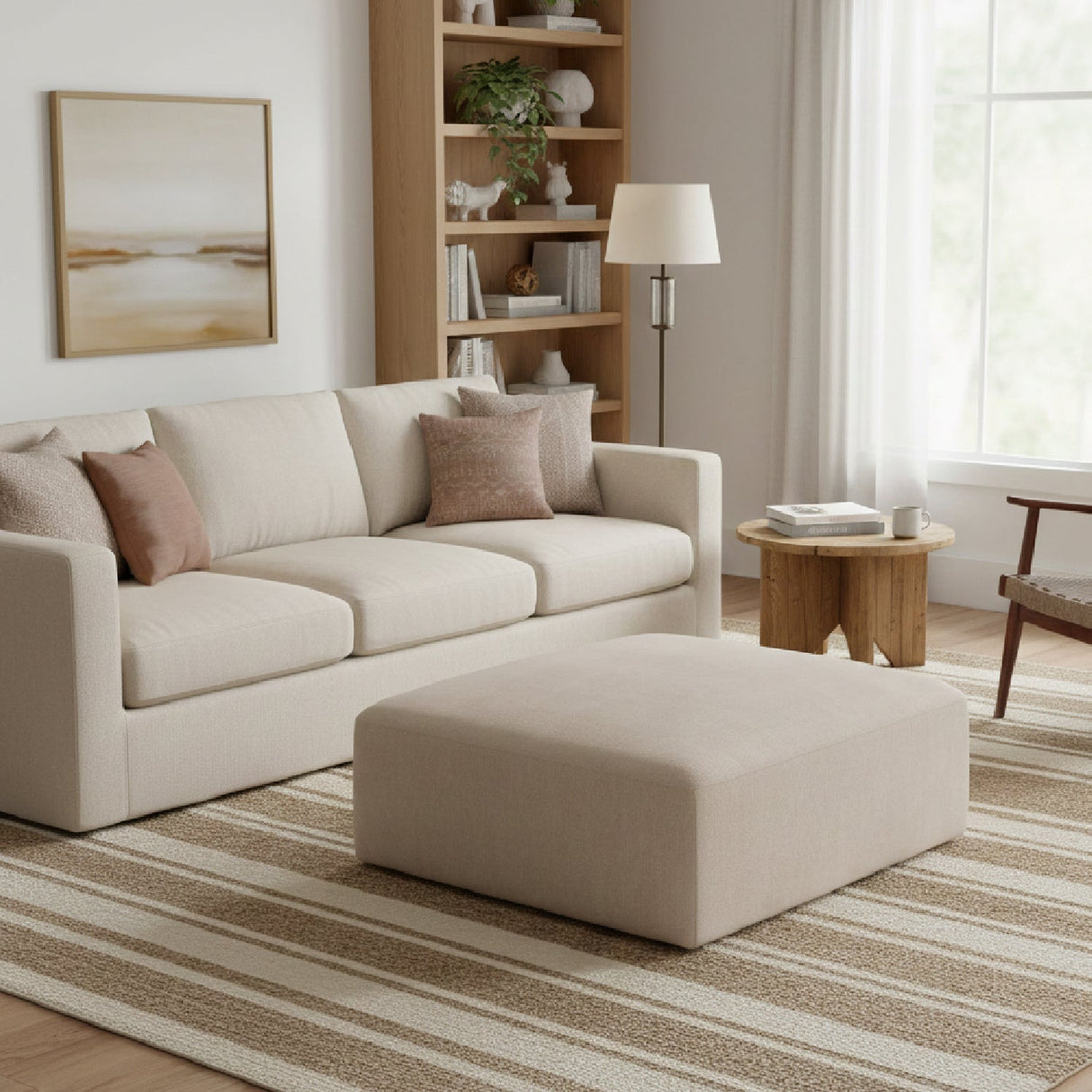 Modern European furniture - Chenille Square Ottoman - www.oroa.com