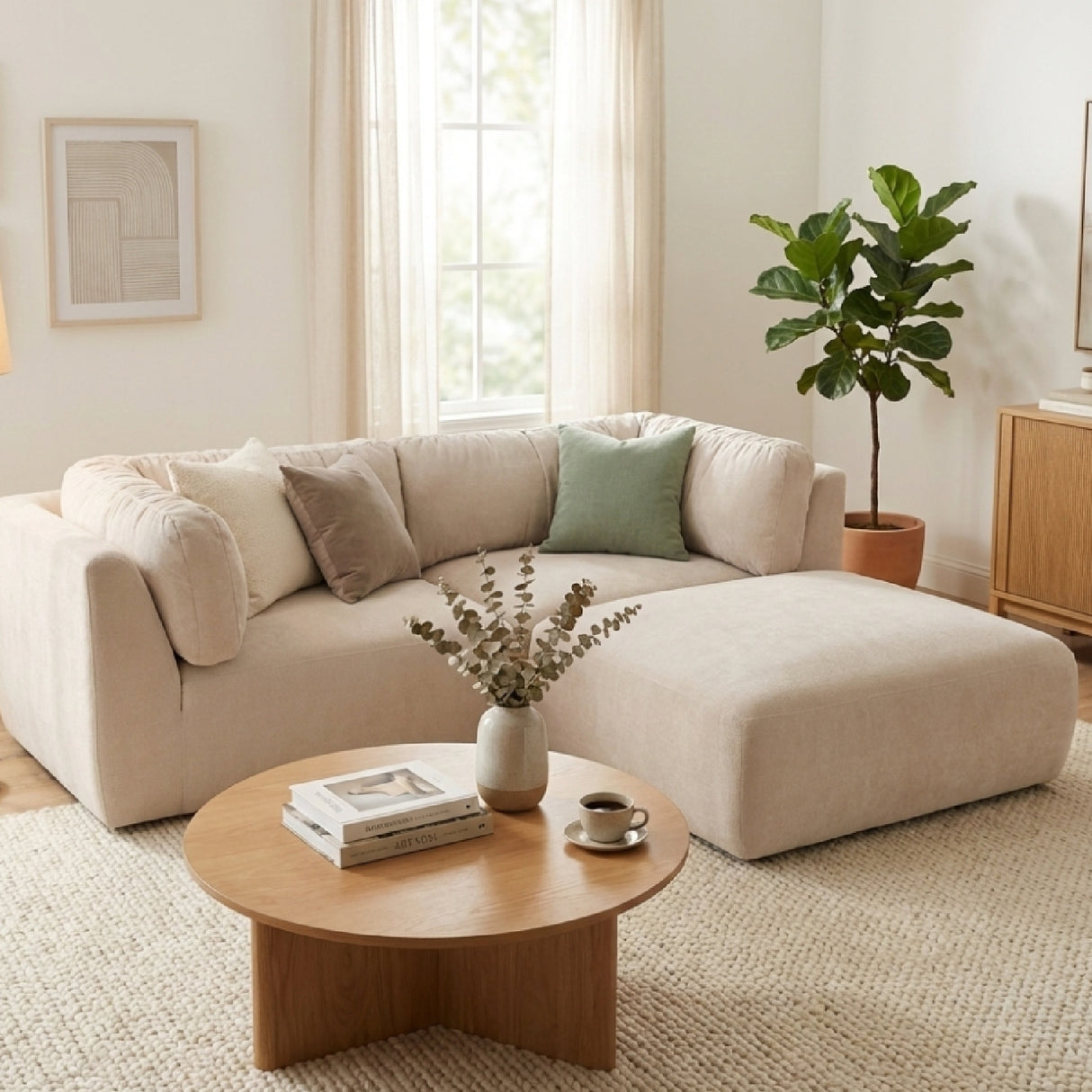 Modern European furniture - Chenille Sectional Corner Sofa - www.oroa.com
