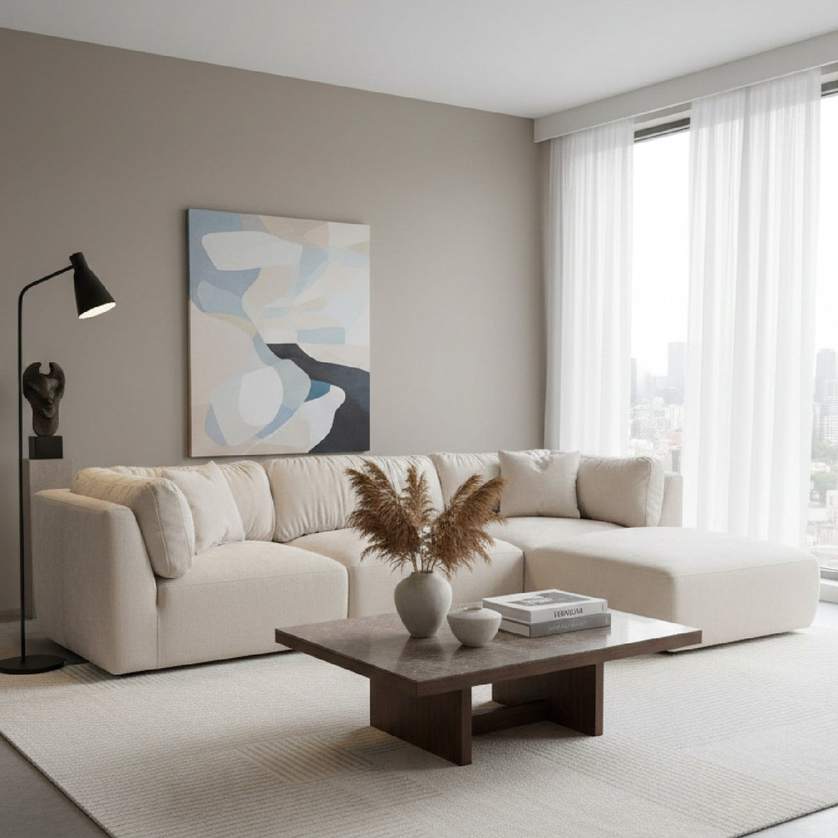 Modern European furniture - Chenille Lounge Modular Sofa - www.oroa.com
